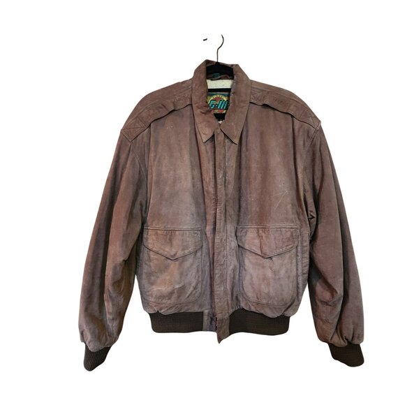 Vintage G-III Bomber Jacket M Brown Suede Leather Mens Outerwear - Picture 1 of 4